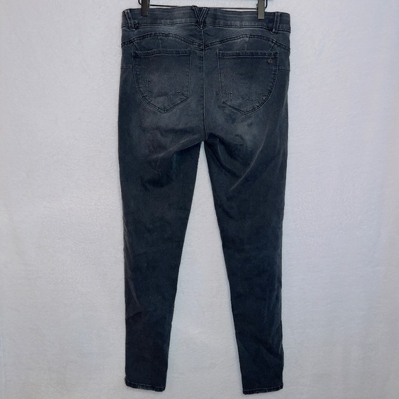 Democracy Gray Wash Denim "Ab" Technology Elastic Waistband Skinny Jeans size 10 - Picture 6 of 6